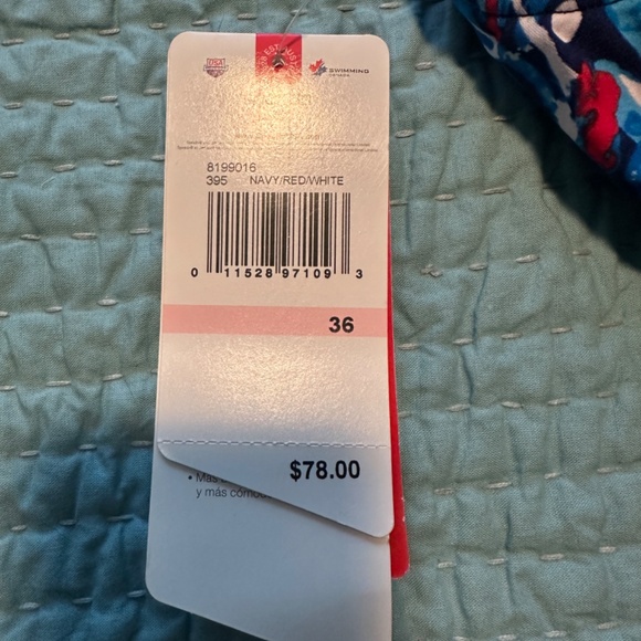 Womens Speedo Navy/Red/White One Piece NWT Size 36 - Picture 3 of 3